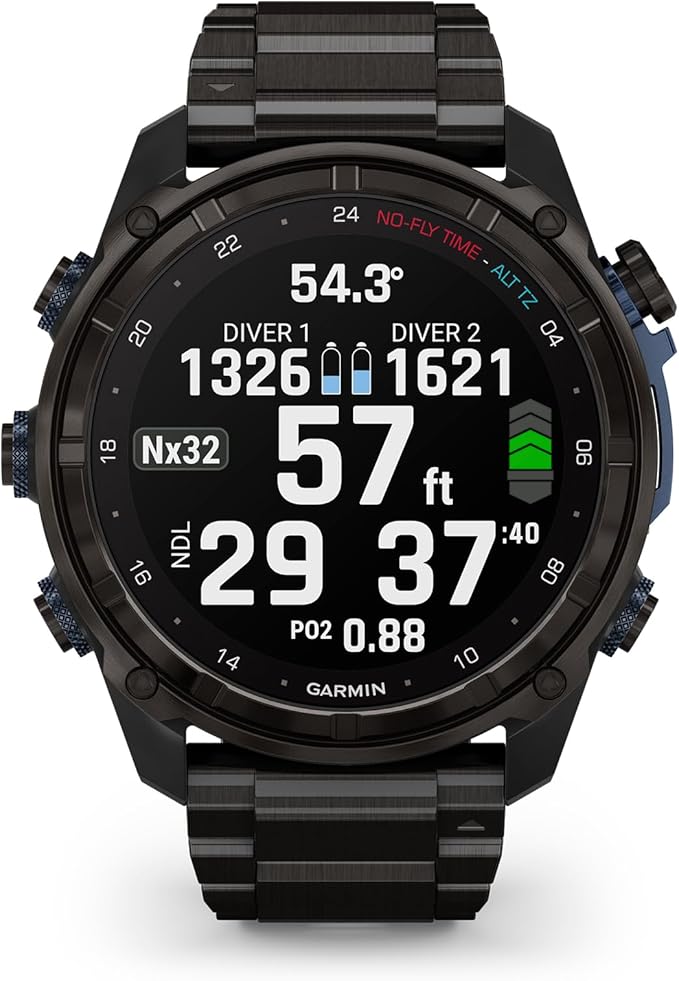 Garmin Descent™ Mk3i, Dive Computer and Multisport GPS Smartwatch, Air Integration, Black Titanium