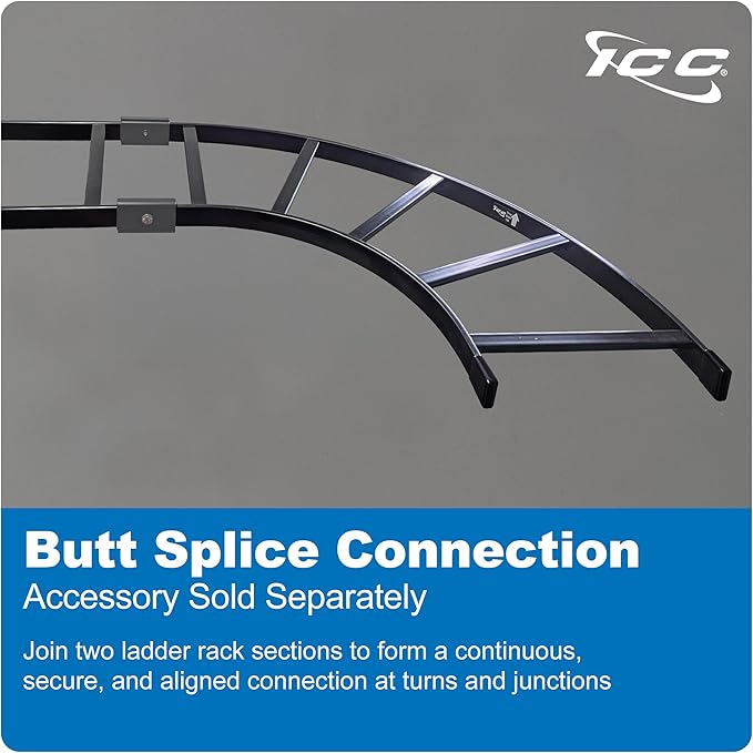 ICC Cable Runway Rack 90° Flat Corner, 16-Gauge Steel, Made in USA