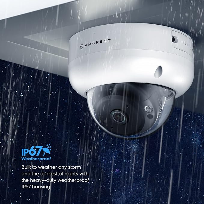 Amcrest Panoramic IP POE Camera, 180° Panoramic 4-Megapixel POE IP Dome Camera, Security Outdoor Camera, 50ft Nightvision, IVS Features and People Counting, MicroSD Recording, IP4M-PD183EW-AI White