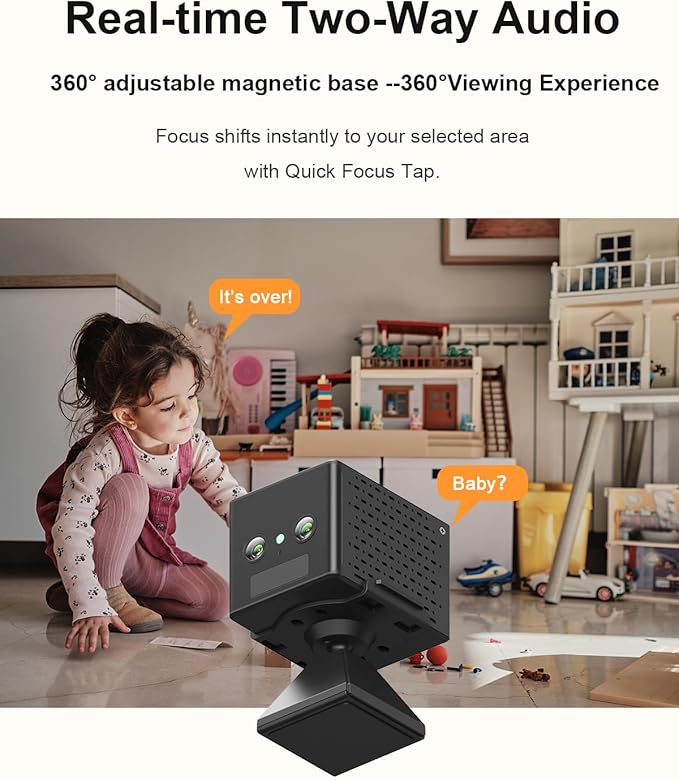 4K Wireless Security Camera, WiFi Indoor Camera, Cameras for Home Security, Baby Monitor, Nanny Cam with Night Vision, AI Motion Detection, Live View