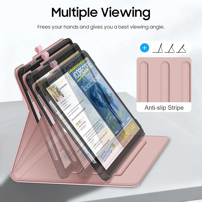 Fintie Case for Samsung Galaxy Tab A9 Plus/A9+ 5G 11 Inch 2023 Model (SM-X210/X216/X218), Multi-Angle Viewing Smart Stand Back Cover with Pocket Auto Wake/Sleep, Rose Gold