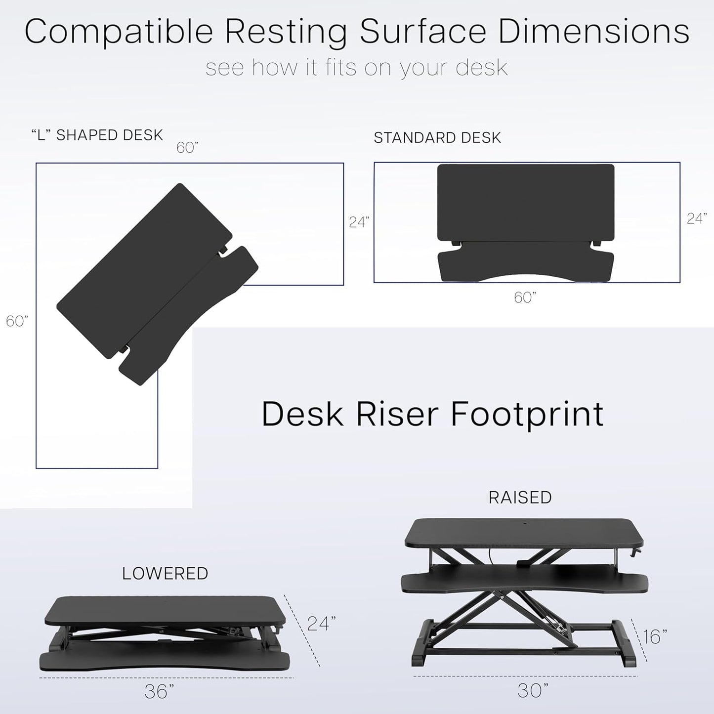 VIVO 36 inch Desk Converter, K Series, Height Adjustable Sit to Stand Riser, Dual Monitor and Laptop Workstation with Wide Keyboard Tray, Rustic Vintage Brown Top, Black Frame, DESK-V036KN