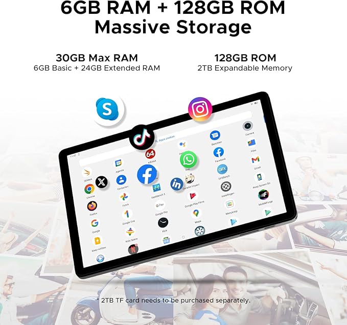 DOOGEE Tab A9 Pro+ Android 15 Tablet,11 inch Tablet with 90Hz Display,30GB+128GB/2TB TF Octa-Core Gaming Tablets,8580mAh,Netflix 1080P,Bluetooth 5.0+5G WiFi Tablets,13MP+5MP,Face ID/OTG Grey