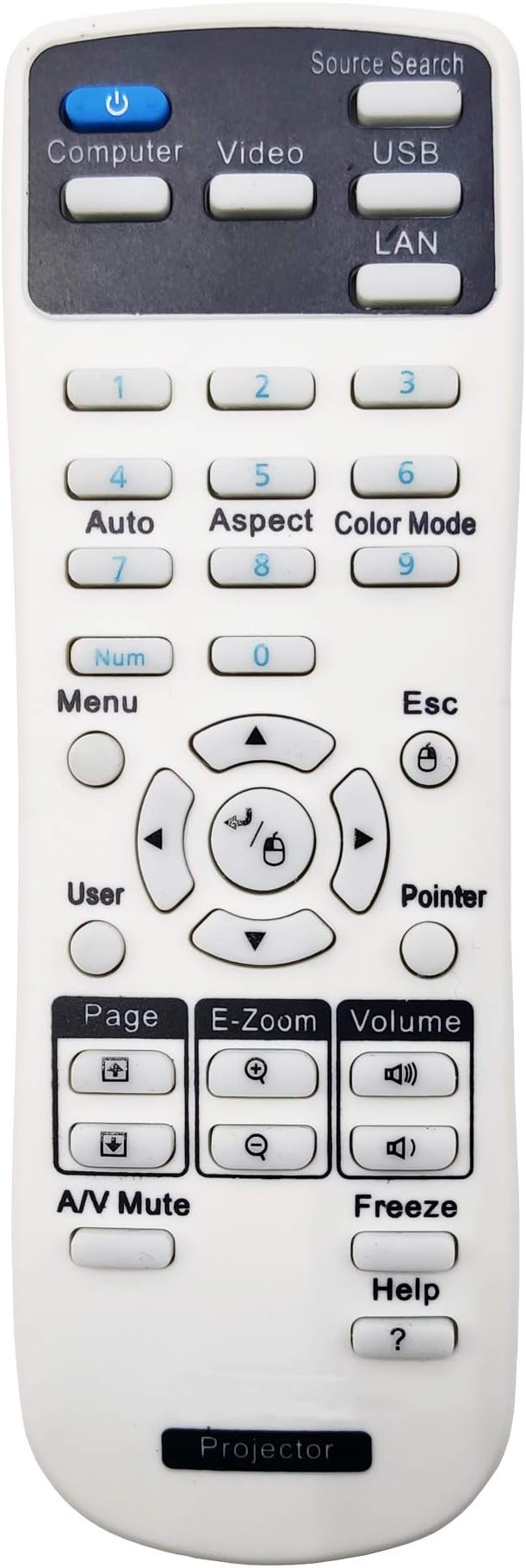 2181788 Projector Remote Control for Epson EX3260, EX5260, VS250, VS350, VS355, Pro EX7260 EX9210 EX9220, Home Cinema 1060/660/ 760, PowerLite 109W 1266 1286 2042 2142W 2247U 970 980W 990U