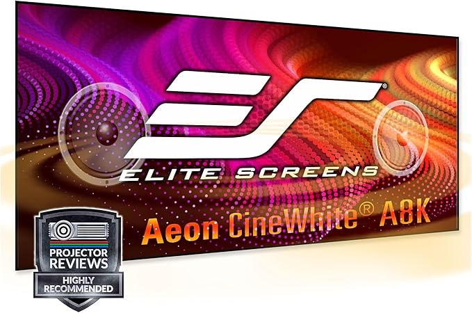 Elite Screens Aeon CineWhite A8K Wide, 138-INCH DIAG, 2.35:1 Aspect Ratio, Acoustically Transparent Perforated Weave, AR138CA8K-WIDE