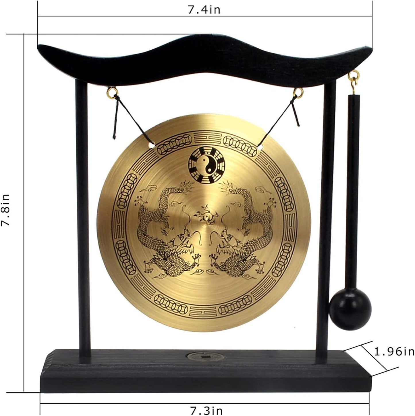 Zen Art Brass Feng Shui Desktop Gong H1303