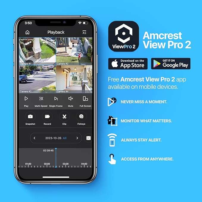 Amcrest UltraHD 4K (8MP) IP POE AI Camera, 4K @30fps, 98ft Night Color Vision F1.0, Security Outdoor Turret Camera, Vehicle & Human Detection, Active Deterrents, Two-Way Audio, IP8M-DT3949EW-3AI