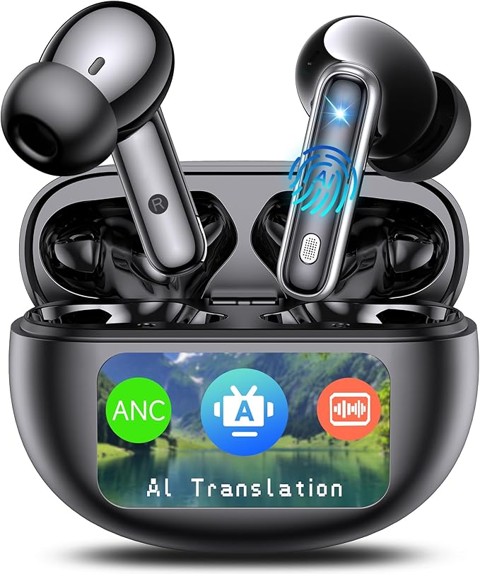 AI Translation Earbuds Real Time,144 Language Translator Earbuds, Audifonos Traductores Inglés Español,3-in-1 Translating Device, Translate Ear Buds for Travel Learning with 4 ANC Mic,IPX7 Waterproof