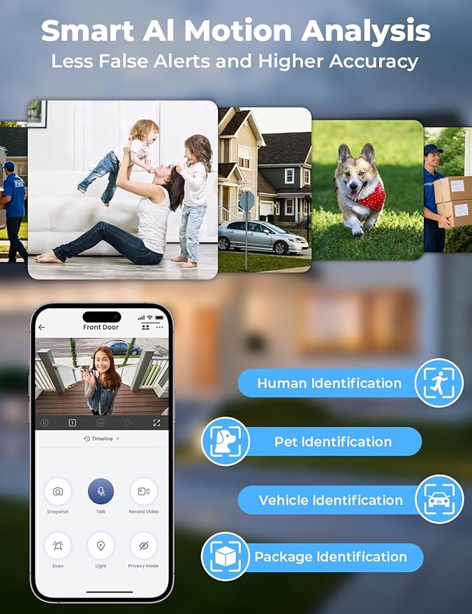 Security Cameras Wireless Outdoor No Subscription,5G/2.4G WiFi 4MP Solar Cameras for Home Security 2Cam-Kit,Supports 128GB Local Storage,PIR Alerts Color Night Vision Home Security Cameras System IP66