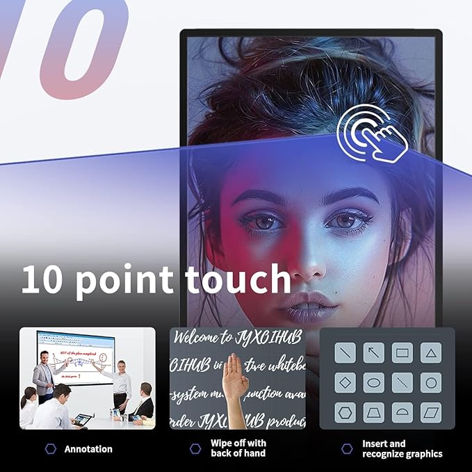 Smart Board, 49" Digital Whiteboard, Electronic Smartboard for Classroom Office Home, Screen Mirroring from Android and iOS for Live Streaming (Board Only)