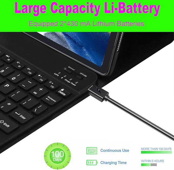 Keyboard Case for Samsung Galaxy Tab A11 Plus/ A9 Plus 11 inch (SM-X210/X216/X218) 2023, Backlite A9+ Keyboard Case with S Pen Holder for A11+(Black)