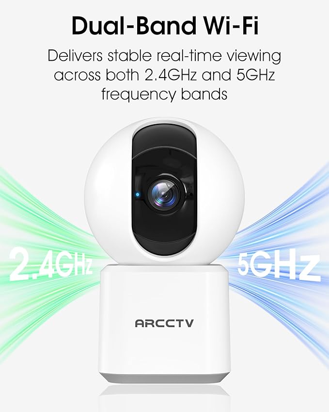 Cameras for Home Security 2pcs with WiFi 6&5GHz/2.4GHz, Motion Tracking Never Miss a Moment, 2-Way Audio, Night Vision, Compatible with Alexa Upgrades Your Idoor Security