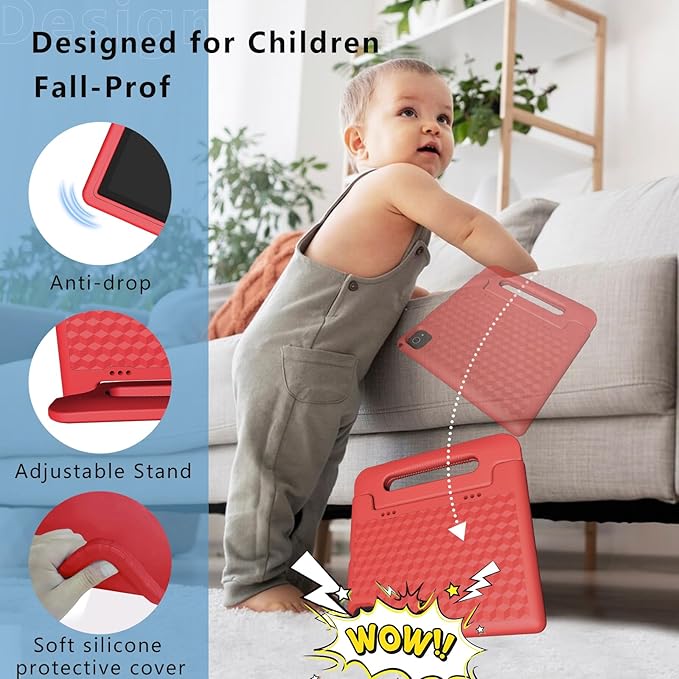 Kids Tablet, 10 inch Android 14 Tablet for Kids, 8GB RAM 64GB ROM Octa-Core Fast-Charging Battery Toddler Tablets with Shockproof Case, Bluetooth, WiFi, Parental Control, Dual Camera, GPS