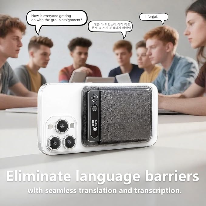 AI Voice Recorder, Transcription, Summary, Mind Map with AI Technology Support 128 Languages, 64GB Magnetic Case Audio Recorder for Lectures, Meetings, Calls