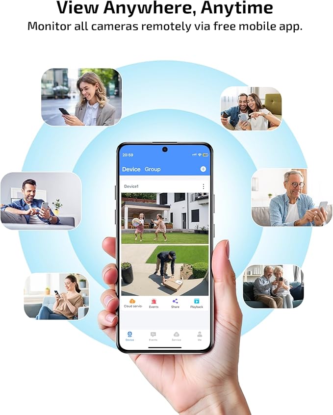 《Dual Lens & Auto Tracking》4K PoE Security Camera System Outdoor, PTZ Video Surveillance Cameras Systems with Color Night Vision, Surveillance DVR Kits
