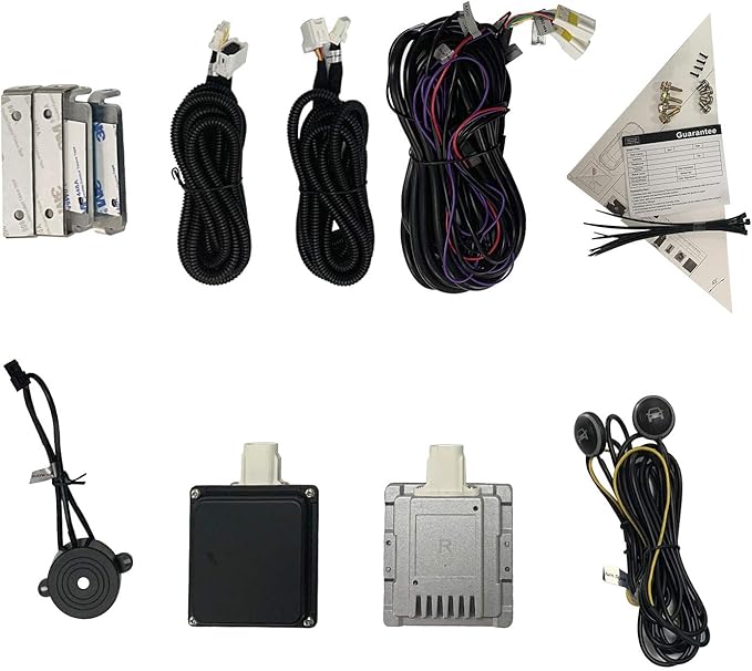 BY-J Car Blind Spot Monitoring System Kit, 24GHz Millimeter Wave Radar Sensor Blind Area Detection System, Universal Car SUVs Trucks RVs Lane Changing Warning with Reversing Radar Parking System