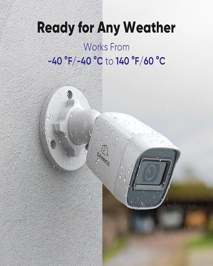 SANNCE 8CH 1080P Home Surveillance Camera System and 4 * 1080P TVI Weatherproof CCTV Cameras,Easy Remote Access, Wired Security Camera System Outdoor