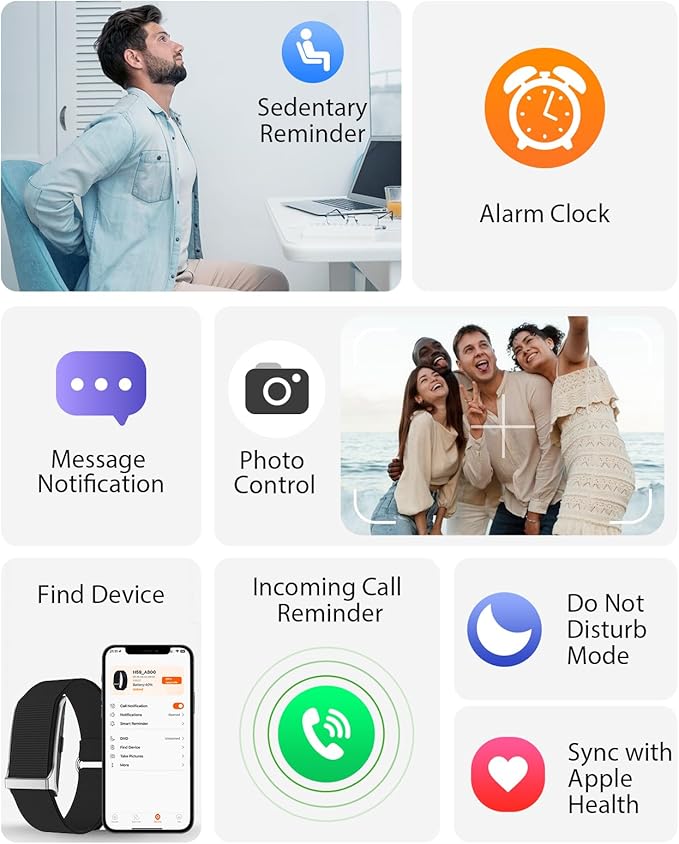 Smart Bracelet, Wearable Activity & Fitness Tracker Band, 24H Sleep Tracker, All-Day Continuous Heart Rate Blood Pressure Stress HRV Monitor, 173 Sport Modes Smart Wristband with 2 Bands, Free APP