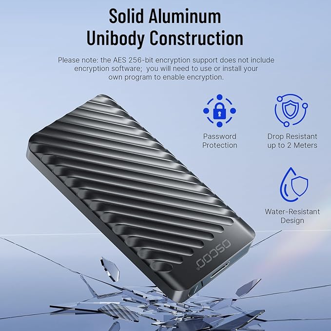 2TB Portable SSD – USB 3.2 Gen 2x2 External Solid State Drive, Up to 2000MB/s, Dual USB-C & USB-A, Compatible with Smartphones, Laptops, Tablets, Smart TVs, Cameras, Game Consoles