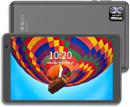 8 inch Tablet Android 14 Tablets,Quad-Core Tablet PC,8GB RAM+64GB ROM 512GB Expand,5000mAh Battery, 2+8MP Dual Cameras, Bluetooth, 2.4G/5G WiFi Tablets(Gray)