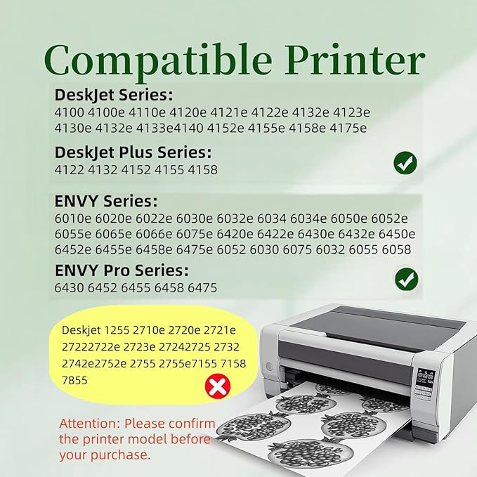 67XXL Ink Cartridge Replacement for Ink 67, 67xl Ink Cartridges Combo Pack Compatible with deskjet 4100 4100e 4152e 4155 4155e Envy 6000 6055e 6055 6400 6458 6458e 6452 6455e Printer(2PACK)