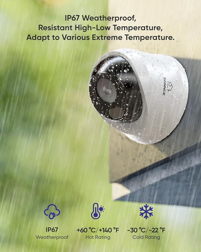 SANNCE 2K 3MP Super HD PoE IP Security Camera - 100ft Dual IR Night Vision, Human and Vehicle Detection, IP67 Weatherproof, H.265+ Dome Surveillance Camera for Indoor Outdoor (2 Pack)