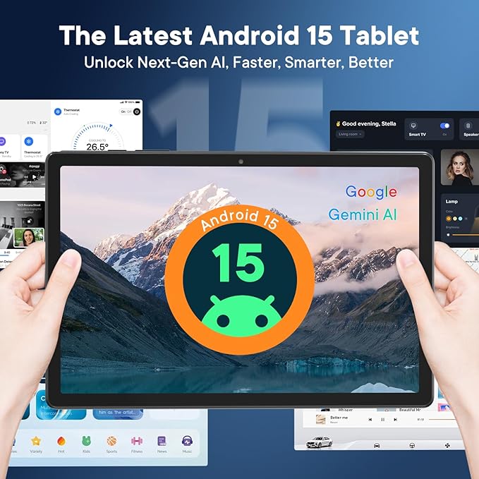 HAOVM Android 15 Tablet 10 Inch 4G LTE Cellular Tablet Unlocked with SIM Card Slot,Octa-Core Helio G80 CPU for Fast Gaming & Streaming,8MP Camera,GPS,Parental Control,Includes Protective Case,Black