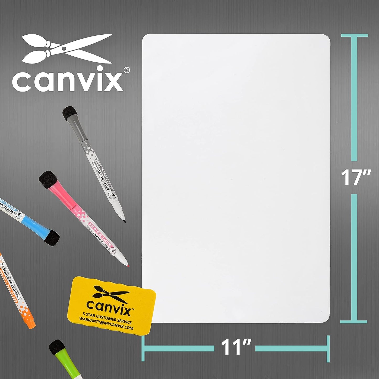 Magnetic Dry Erase Whiteboard for Refrigerator – Magnetized, Removable, Residue-Free Art and Memo Board for Family, Kids, Home, and Office – Magnetic Markers & Eraser Included (17 x 11 Inches)
