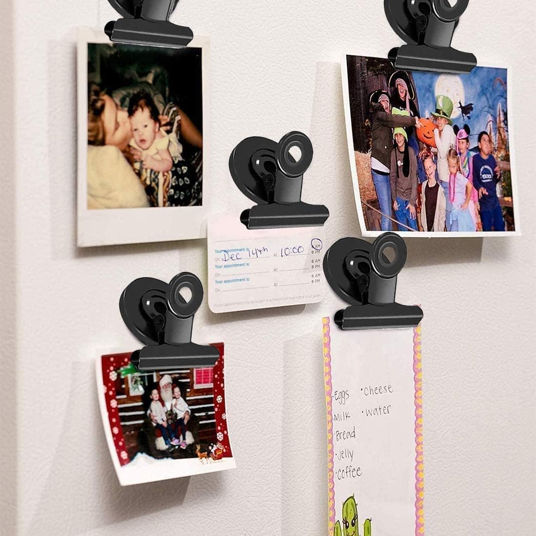 VNDUEEY 200 Pack Black Magnetic Clips Fridge Magnets, Magnetic Paper Clip, Whiteboard Magnets Refrigerator Magnet, Strong Magnets with Clips for Home, Office,Teaching