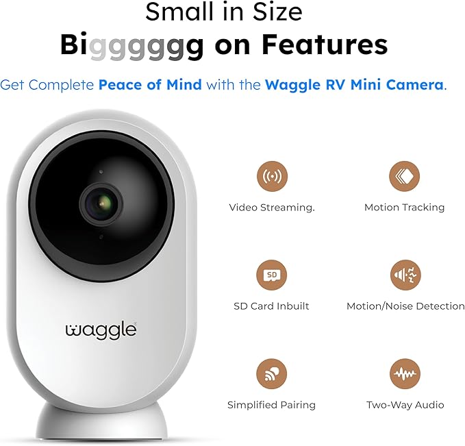 Waggle Dog Temperature Monitor & Pet Camera Bundle for RVs - Portable WiFi Cam (128GB) with Motion Alert & Remote Access | Watch Pets While Travelling