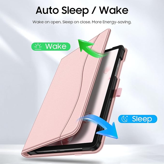 Fintie Case for Samsung Galaxy Tab A9 Plus/A9+ 5G 11 Inch 2023 Model (SM-X210/X216/X218), Multi-Angle Viewing Smart Stand Back Cover with Pocket Auto Wake/Sleep, Rose Gold