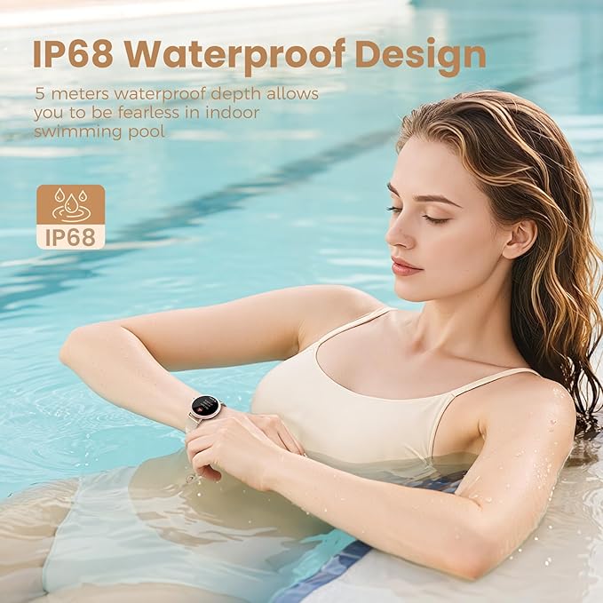 KEEPONFIT Smart Watches with Bluetooth Calls(Answer&Make) for Android/iPhone, 1.27’’ Touch Screen with IP68 Waterproof Activity for Women/Men, Pedometer with 100+ Sports Model/Heart Rate/SpO2 Monitor