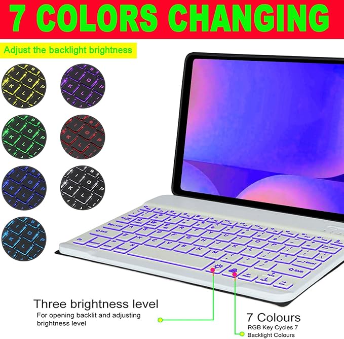Keyboard Case for Samsung Galaxy Tab 10 FE Plus 13.1inch, S10 FE+ Smart Keyboard Case Magentic Keyboard Cover with S-Pen Holder, Purple