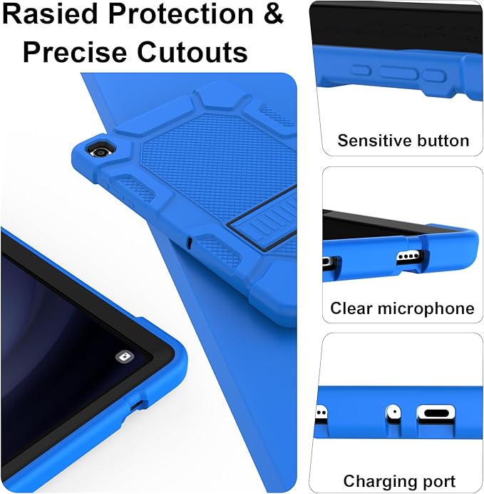 Rantice Case for Samsung Galaxy Tab A9+ 11”, Heavy Duty Shockproof Rugged Protective Case with Kickstand for Samsung Galaxy Tab A9+ / A9 Plus 11” 2023 (SM-X210/X216/X218), Blue+Black
