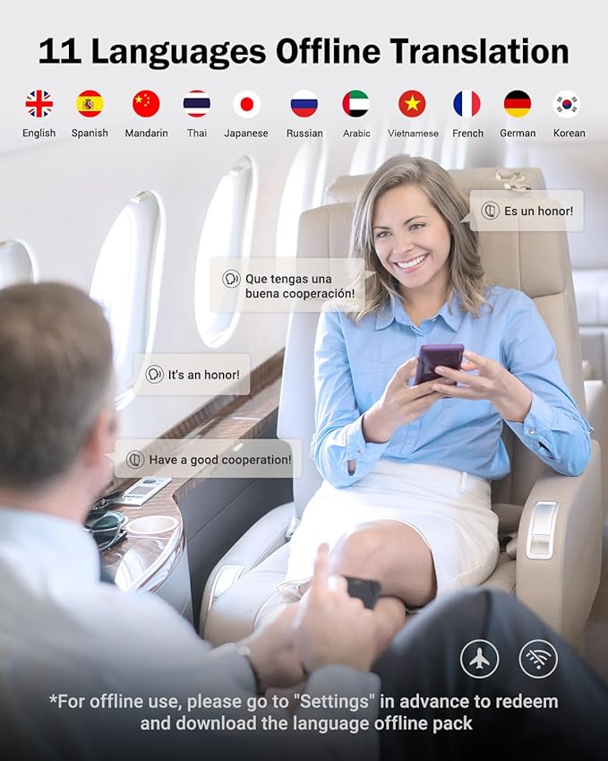 XUPURTLK Language Translator Earbuds, Translation Earbuds Real Time with 144 Languages & Accents, Comfortable OWS AI Translator Earbuds for Travel, Business and Learning (Online Version)