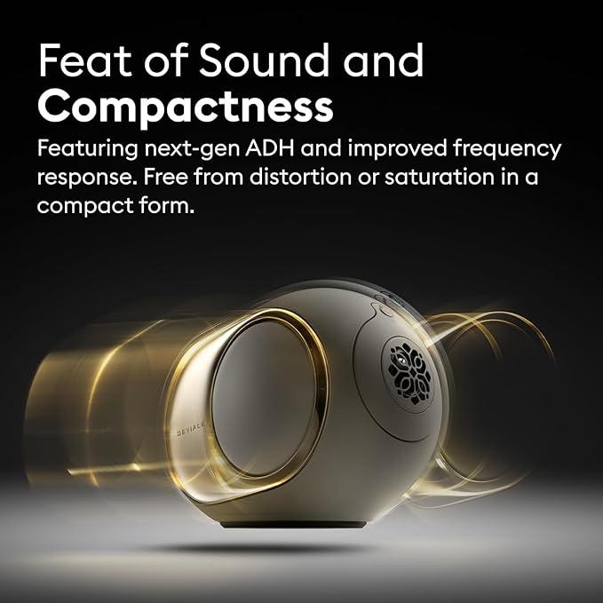 Devialet - Phantom Ultimate 98 dB - Light Pearl - Zero Distortion - High-Resolution Audio Processing - Multiroom Sync. - Home Audio Speaker