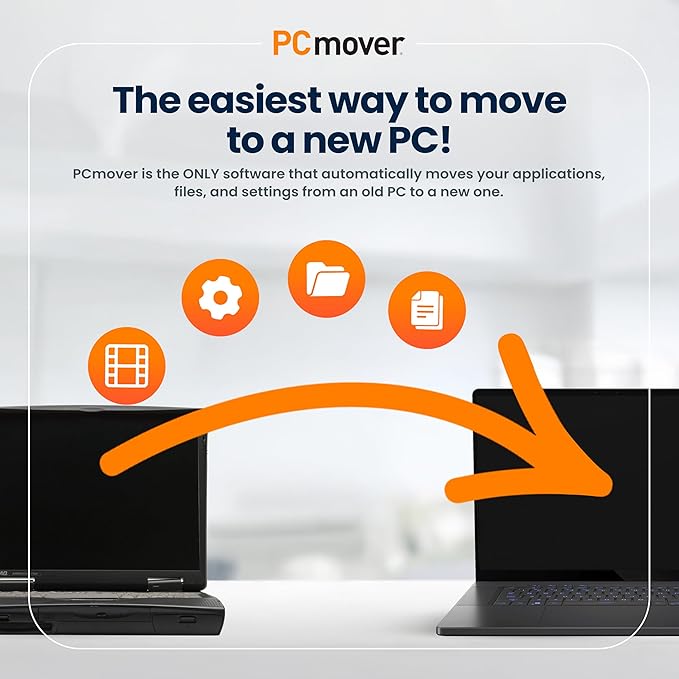 Laplink PCmover Ultimate 11 - Migration of your Applications, Files and Settings from an Old PC to a New PC - Data Transfer Software - With Optional Ultra-High-Speed USB 3.0 Transfer Cable - 2 License