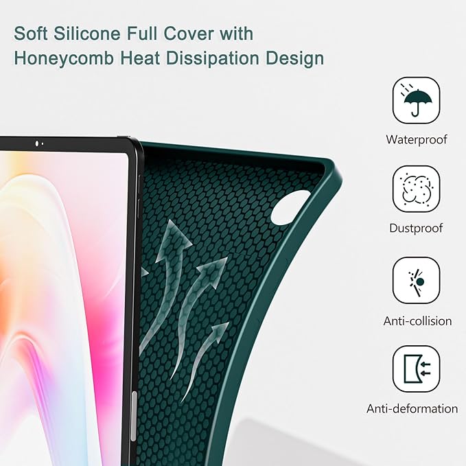 Keyboard Case for Samsung Galaxy Tab A9+/A9 Plus 11 Inch 2023 (SM-X210/X216/X218), Detachable Color Backlit Bluetooth Keyboard and Mouse, Slim Lightweight Stand Cover with Pen Holder (Green)