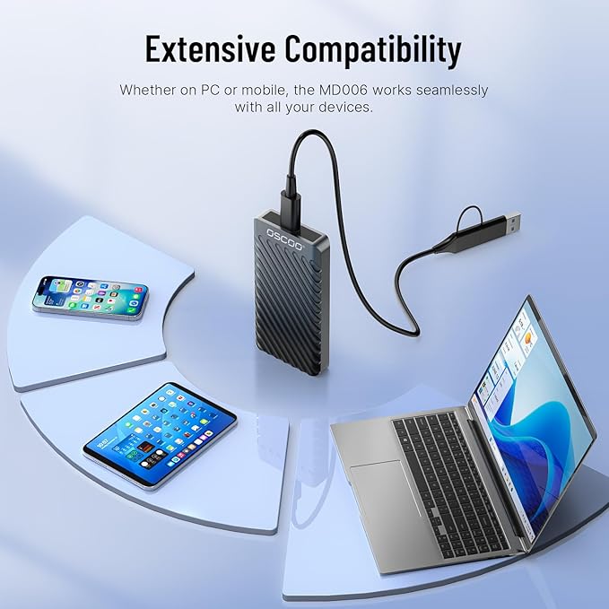 4TB External Hard Drive, Up to 2100MB/s, USB 3.2 Gen 2 Portable SSD, External Solid State Drive for Mac, Windows PC, Laptops, Gaming, iPhone — Ideal for File Backup, Content Creators & Videographers