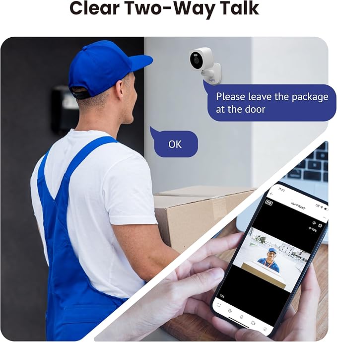 Hugolog 3K 5MP Outdoor Indoor Security Cameras for Home Security, Home Camera with Starlight Color Night Vision,Built-in Spotlight,Motion Detection,2-Way Talk,US Cloud & Local Storage,Works with Alexa
