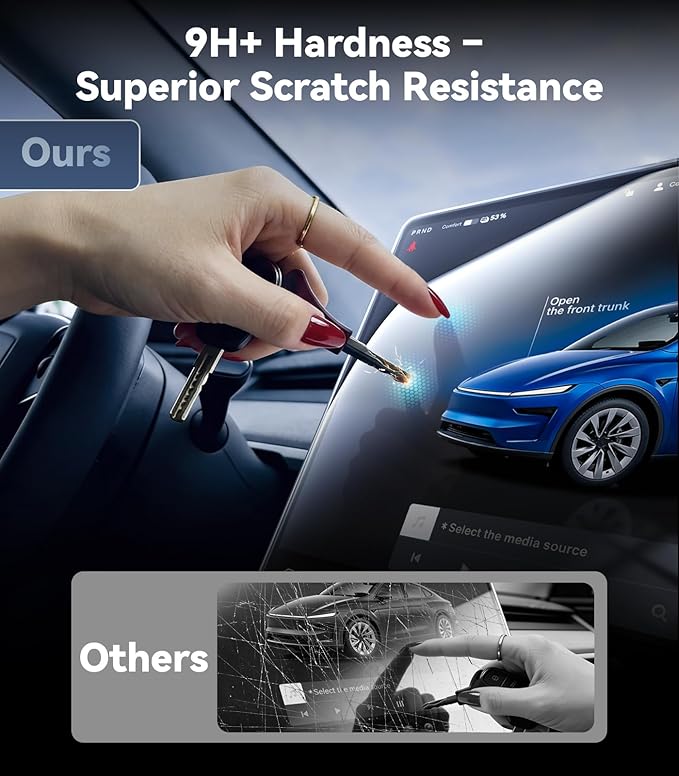 3 in 1 New Model Y Juniper & Model 3 Highland Screen Protector Matte 3-Piece Protector Set: Center Display + Rear Touchscreen + Interior Rearview Mirror Model Y (2025-2026) Model 3 (2024-2026)