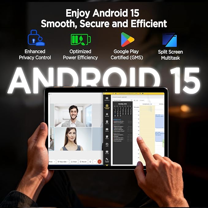 Android Tablet,10.1 Inch Android 15 Tablet with Octa-Core Processor,12GB RAM+128GB ROM(64GB ROM+64GB TF Card Included),1280 * 800 IPS HD Screen,6000mAh,Dual Camera,WiFi 6,BT 5.4