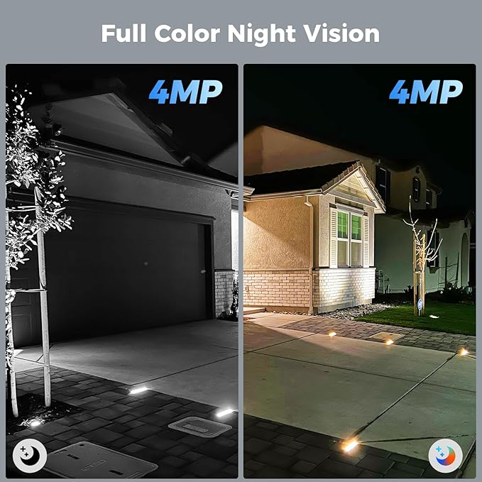 Hiseeu Solar Security Cameras Wireless Outdoor, Battery Powered 3K 4MP Surveillance Indoor WiFi Smart Cameras for Home Security Outside, Motion Detection, Waterproof, Color Night Vision, 2-Way Audio