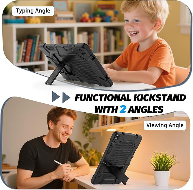 Rantice Case for Samsung Galaxy Tab A9+/A9 Plus 11", Heavy Duty Shockproof Rugged Protective Case with Kickstand for Galaxy Tab A9+/A9 Plus 11 Inch (SM-X210/X216/X218), Black