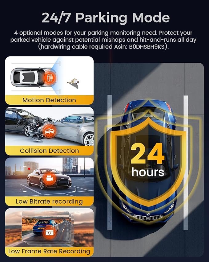 COOLCRAZY 4K Dash Cam Front and Rear with Touch Screen & STARVIS Sensor,5.8Ghz Wi-Fi,GPS,64GB Card,Night Vision Dashcam,G-Sensor,Loop Recording,App Control,24H Parking Monitor Car Camera