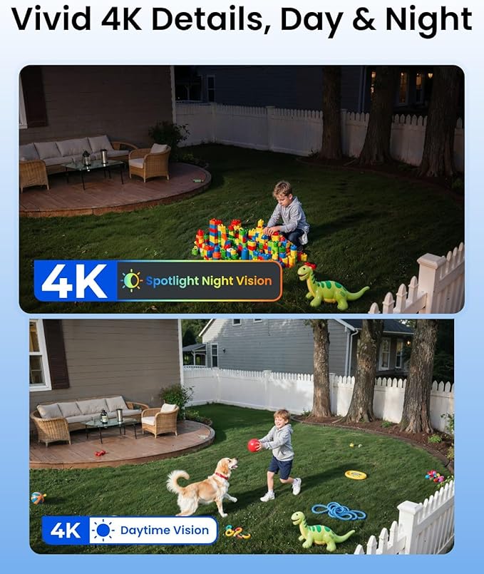 REOLINK First 4K Solar Security Cameras Wireless Outdoor, Argus PT Ultra+Solar Panel, 360° Pan Tilt Auto-Tracking, 8MP Color Night Vision, 2.4/5 GHz Wi-Fi 6, No Subscriptions, Home Hub Compatible
