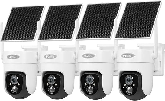 Vicohome 4CQ4G 2K AI Solar Security Camera Wireless Outdoor, Battery Powered Cam, Color Night Vision, Two Way Audio, Motion Detection, Easy to Setup, Audible Flashlight Siren, 180 Days Exchange Policy