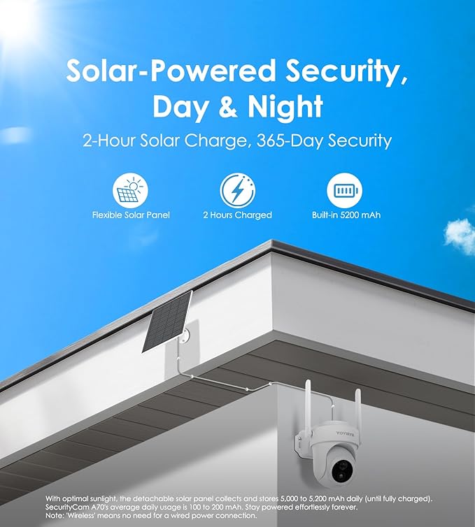 4K Security Cameras Wireless Outdoor, No Subscription, [2026 NEW] Solar-Powered Home Security Camera System with 360° Auto Tracking, Color Night Vision, 64GB Local Storage, 5G & 2.4G WiFi, Easy Setup