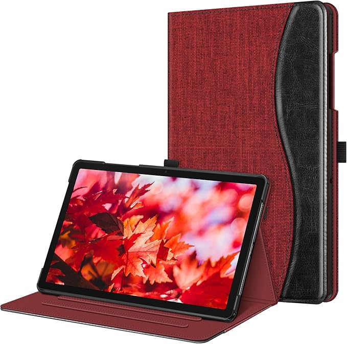 Fintie Case for Samsung Galaxy Tab A9 Plus/A9+ 5G 11 Inch 2023 Model (SM-X210/X216/X218), Multi-Angle Viewing Smart Stand Back Cover with Pocket Auto Wake/Sleep, Wine