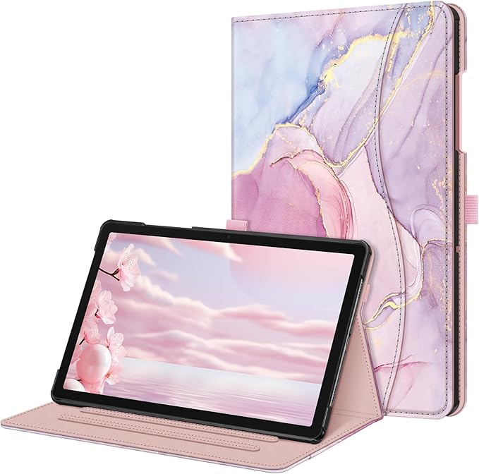 Fintie Case for Samsung Galaxy Tab A9 Plus/A9+ 5G 11 Inch 2023 Model (SM-X210/X216/X218), Multi-Angle Viewing Smart Stand Back Cover with Pocket Auto Wake/Sleep, Dreamy Marble